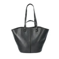Women's Faux Leather Tulip Tote Handbag, Black